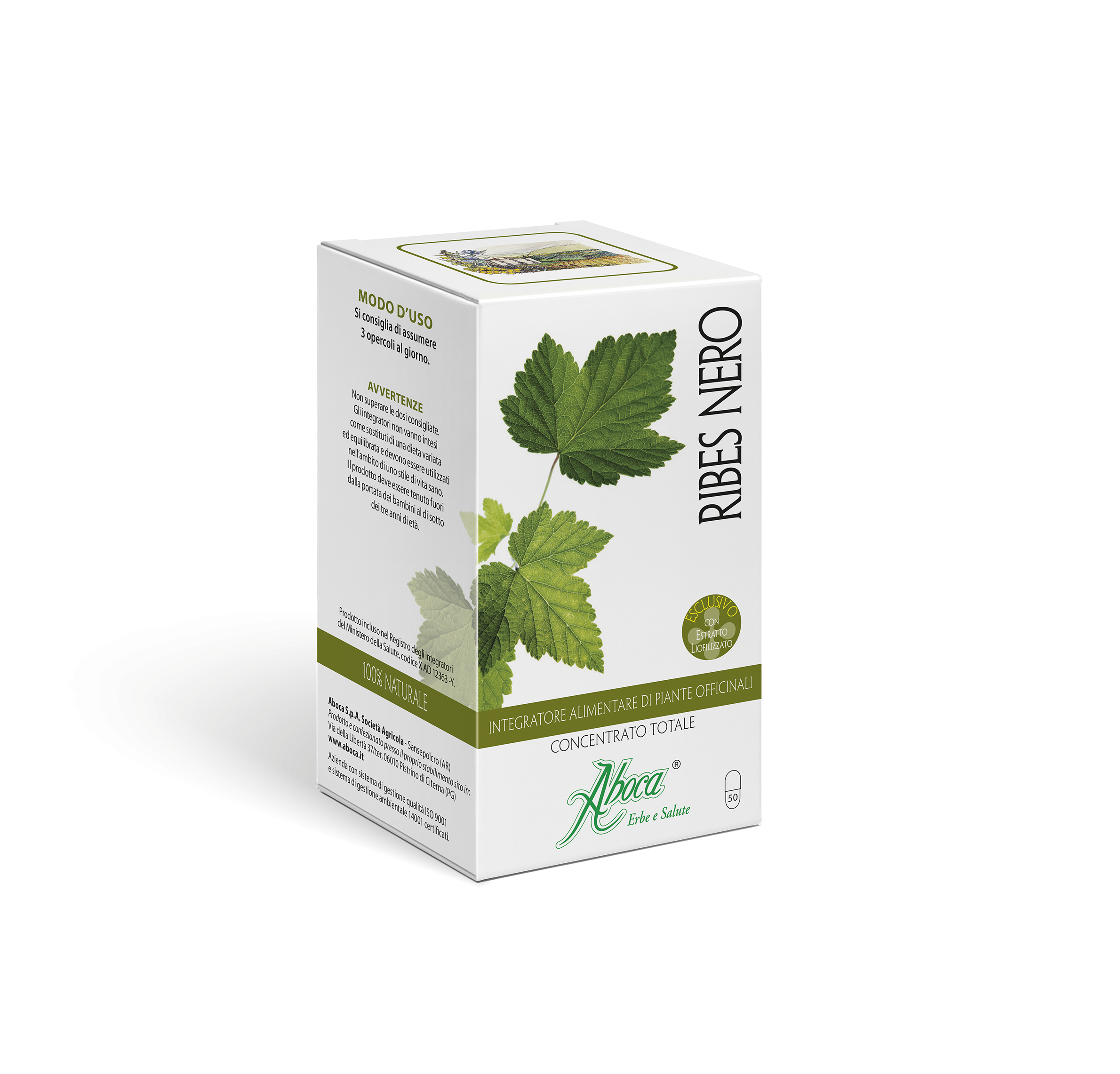 Aboca Ribes Nero Concentrato Totale Integratore Drenante 50 Opercoli