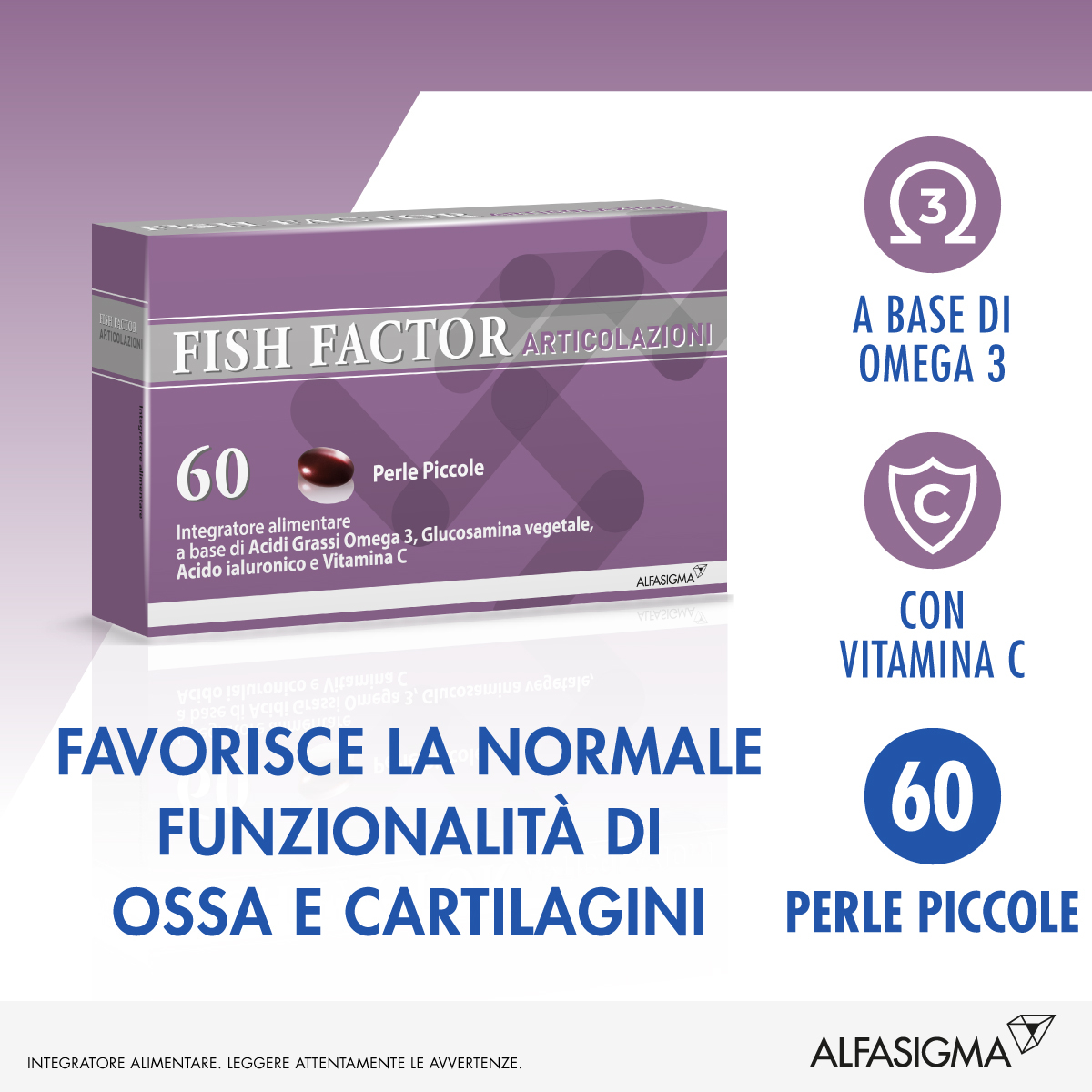 Fish Factor Articolazioni Integratore Ossa 60 Perle Piccole 