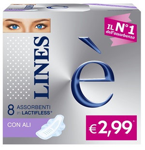 Lines È Con Ali Assorbenti in Lactifless 8 Pezzi