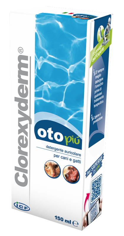 Clorexyderm Oto Più Detergente Pulizia Auricolare Cani e Gatti 150 ml