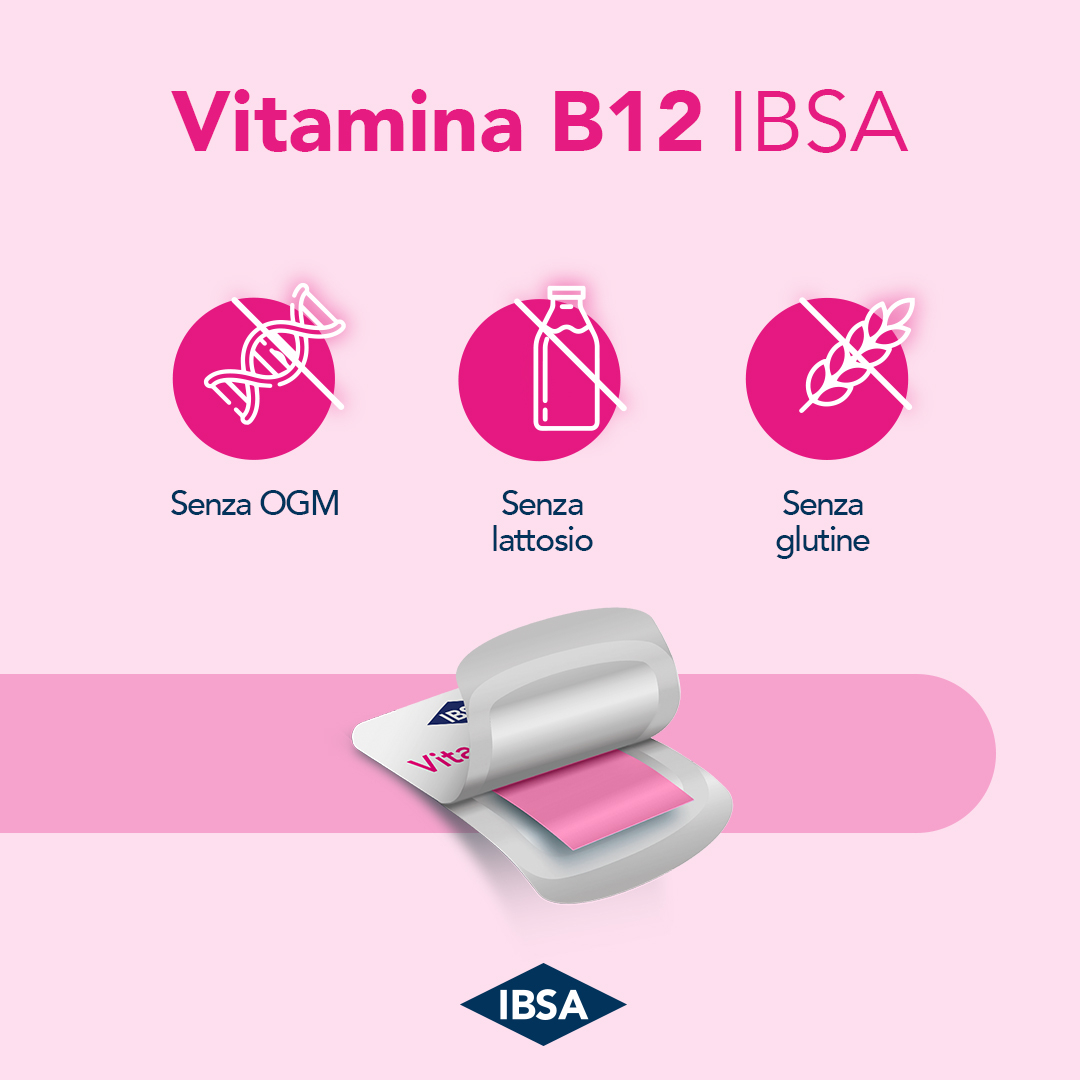 VITAMINA B12 IBSA - Integratore alimentare a base di vitamina B12 gusto lampone. - 30FILM ORALI