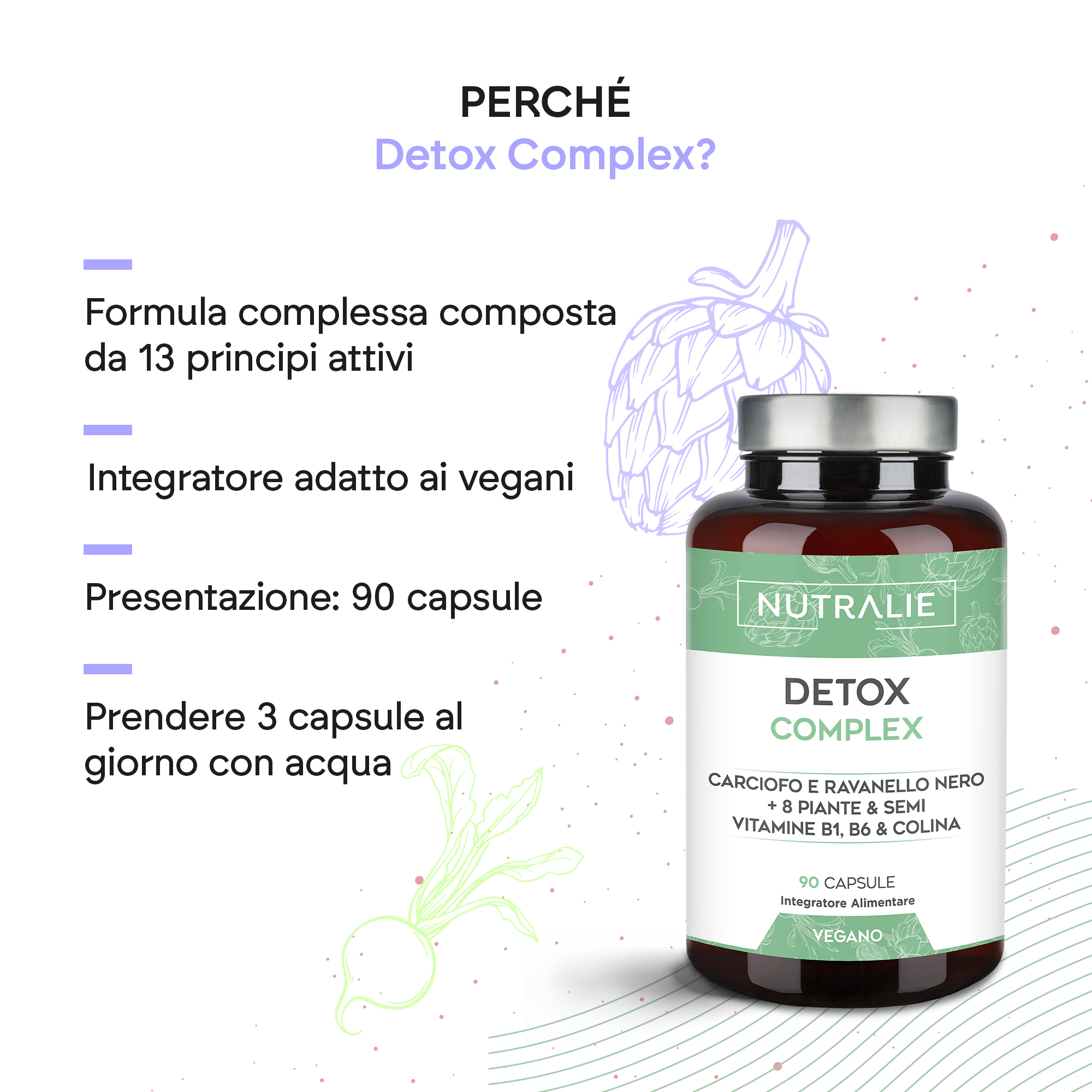 Nutralie Detox Complex 90 Capsule - Integratore Per Il Metabolismo Energetico