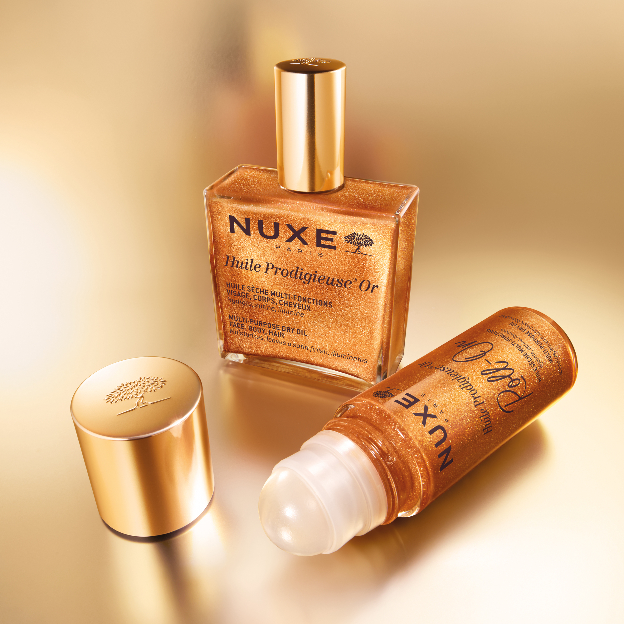 Nuxe - Huile Prodigieuse Or - Olio Secco Per Viso, Corpo E Capelli Roll-On 60 ml
