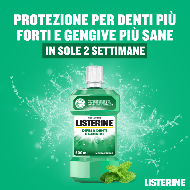 Listerine Difesa Denti e Gengive gusto menta fresca 500ml OFFERTAX2