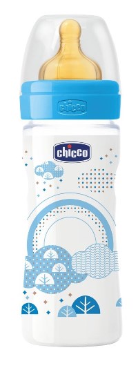 Chicco Biberon Well Being Polipropilene Boy Caucciu 250 ml +2m