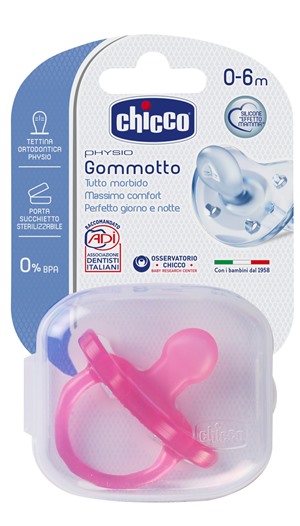 Chicco Physio Gommotto Silicone Bimba 0-6 m+