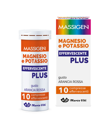 Massigen Forte Magnesio e Potassio Effervescente Integratore Sali Minerali 10 compresse