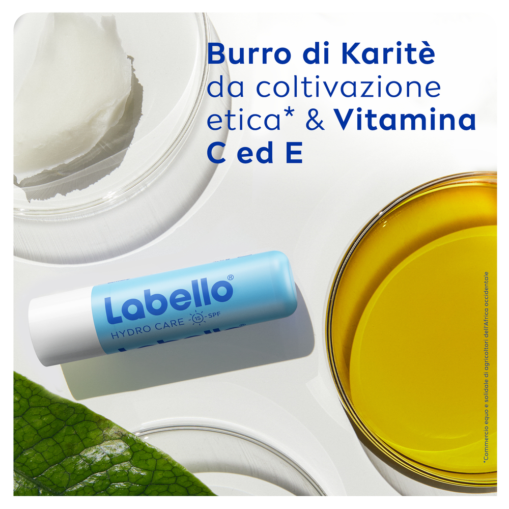 Labello Hydro Care SPF15 4.8 g, Burrocacao labbra idratante e protettivo con Aloe Vera e SPF 15