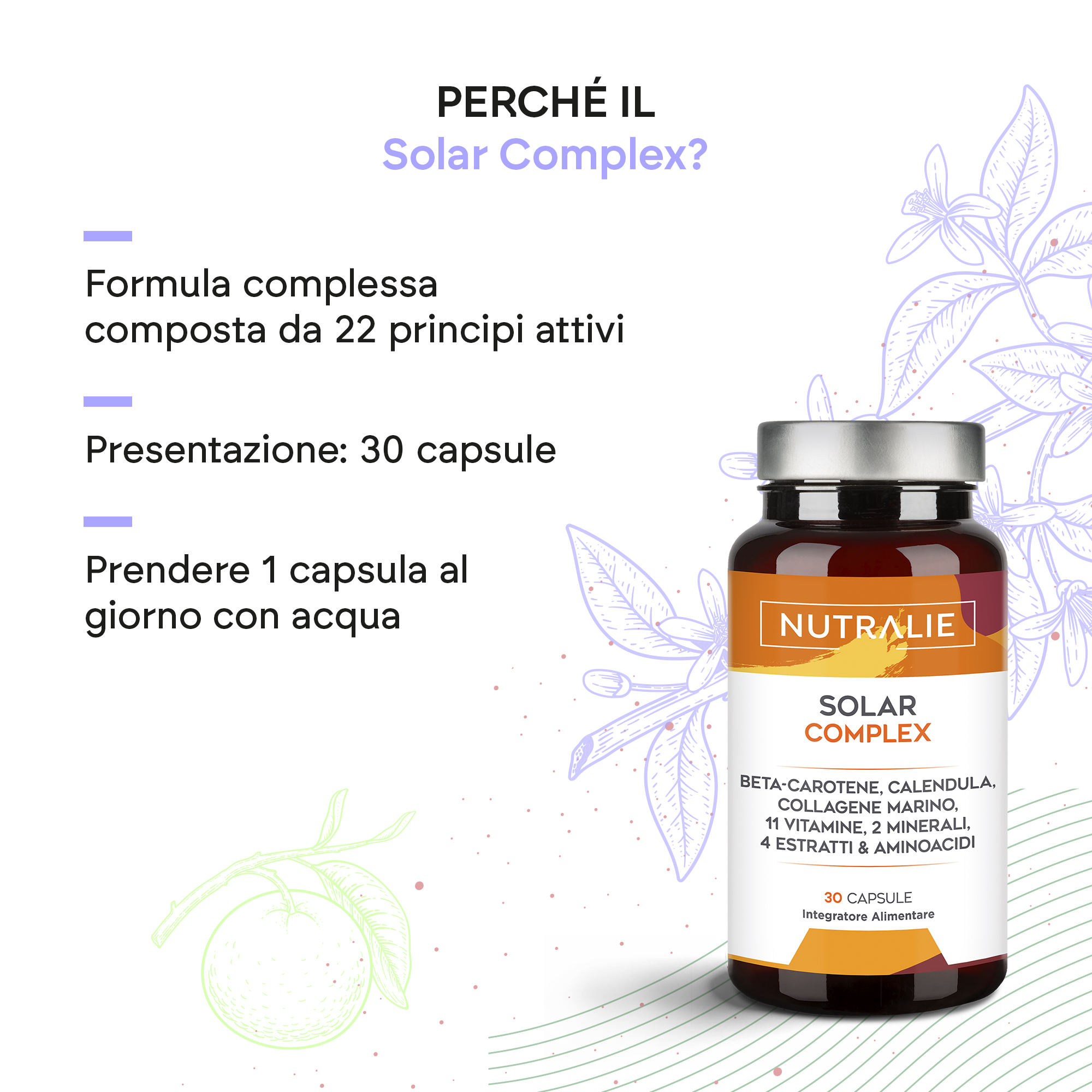 Nutralie Solar Complex 30 Capsule - Integratore Per L'Abbronzatura