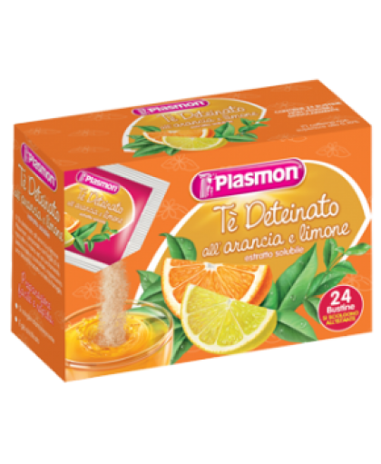 Plasmon Tè Deteinato Arancia e Limone Estratto Solubile 24 Bustine