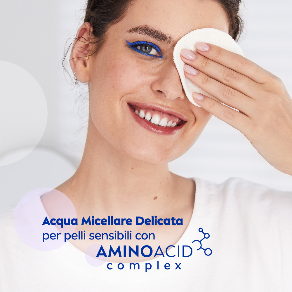 Nivea Micellair 5in1 Acqua Micellare Delicata 400 ml, Detergente viso e occhi struccante lenitivo