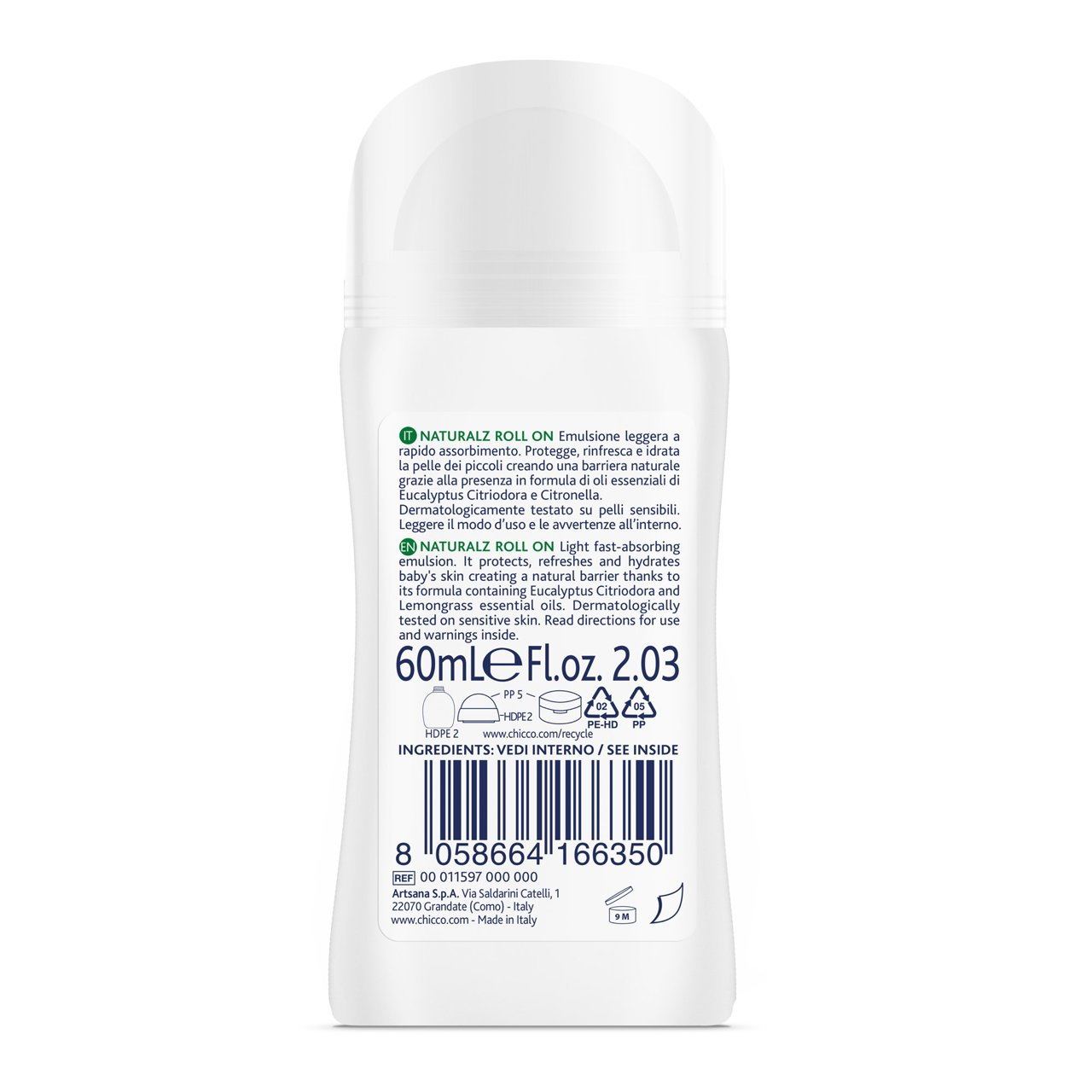 Chicco Roll On Antizanzare Bambini Rinfrescante e Protettivo 60 ml