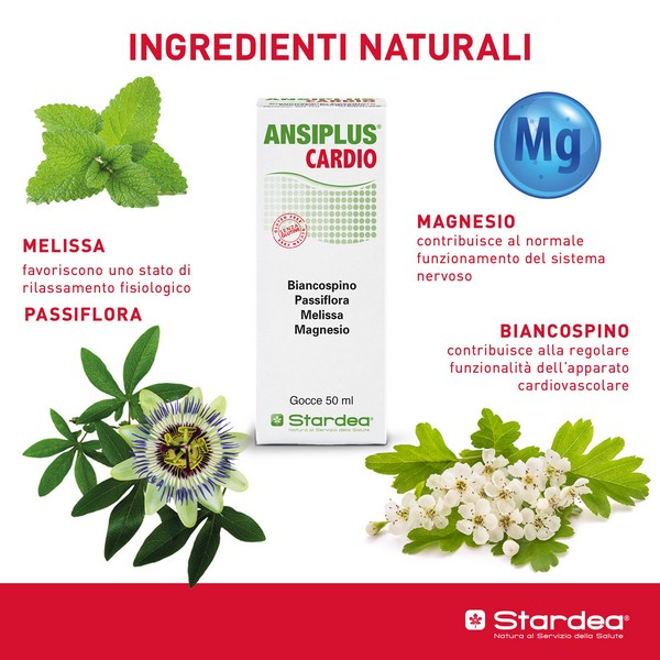 Ansiplus Cardio Gocce Integratore Benessere Cardiovascolare 50 ml