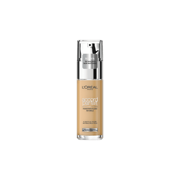 L'Oréal Paris MakeUp Fondotinta Accord Parfait, Effetto Naturale, Arricchito con Acido Ialuronico, 4N Beige, 30ml