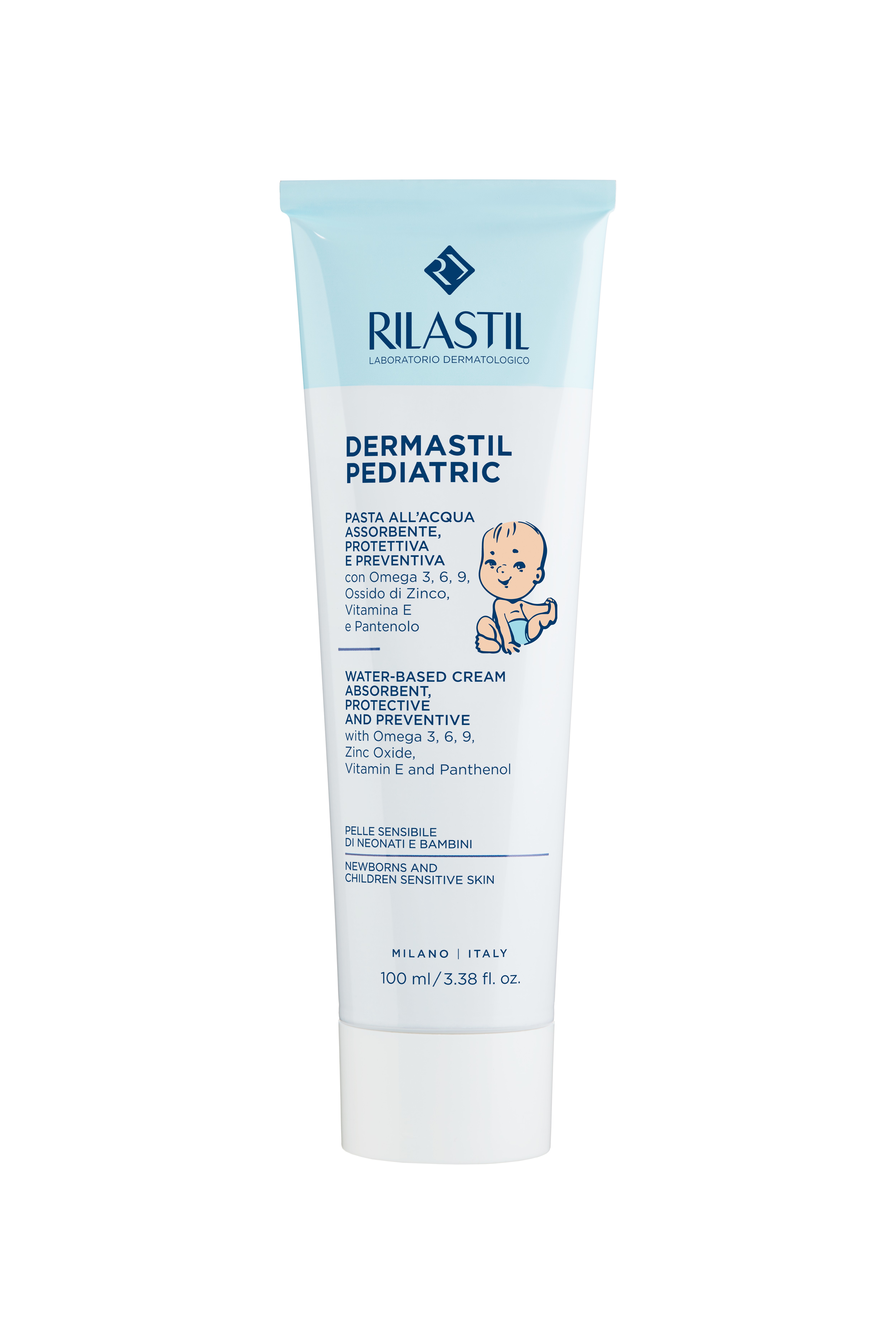 Rilastil Dermastil Pediatric - Pasta All'Acqua Assorbente, Protettiva E Preventiva 100 ml