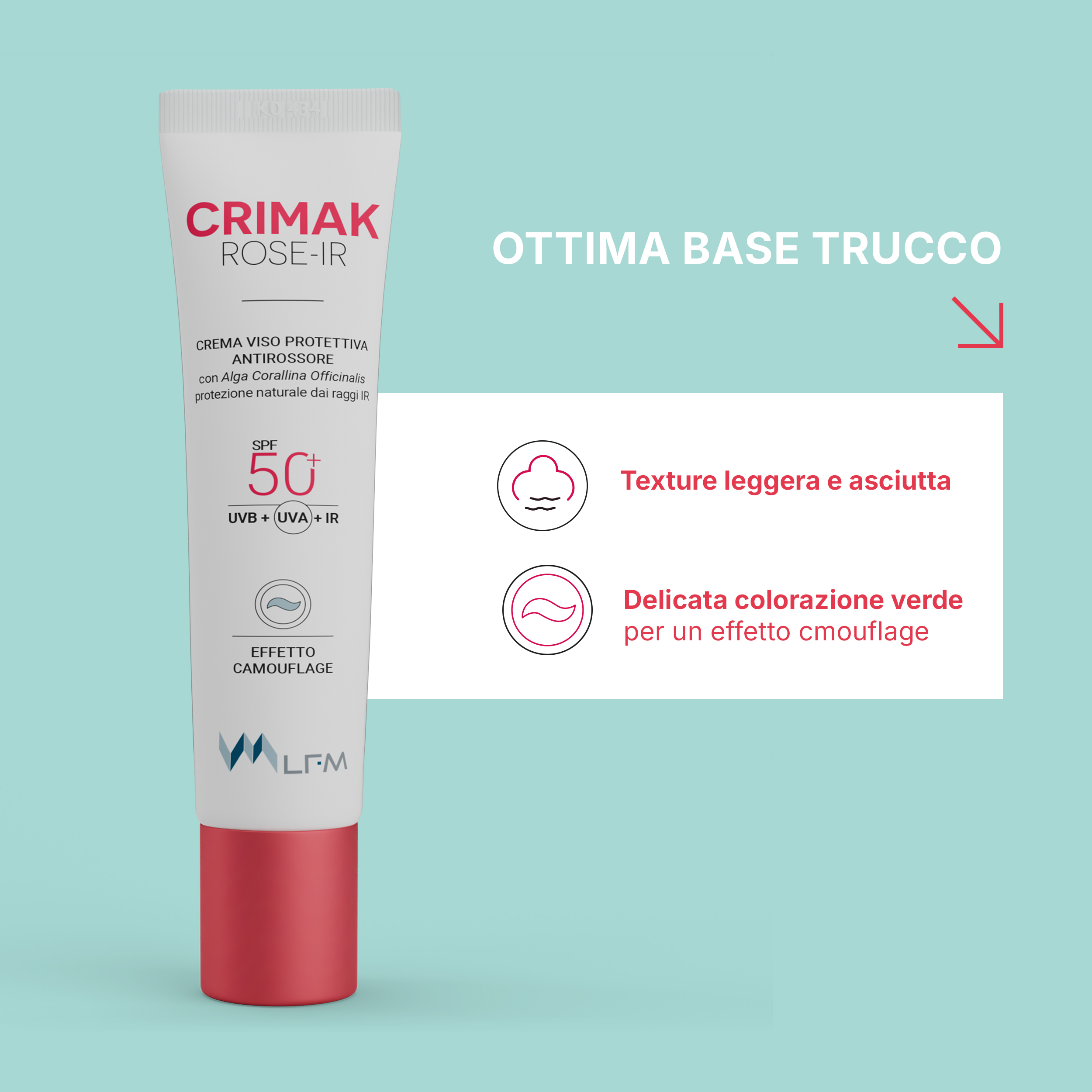 Crimak Rose IR 40 g - Crema Viso Per Pelle Couperose E Rosacea