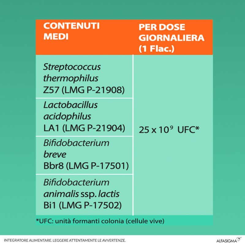 Yovis Flaconcini, Probiotici per il Benessere Intestinale, 25 Miliardi di Fermenti Lattici Vivi, Senza Glutine e Lattosio, 10 Flaconcini da 10ml
