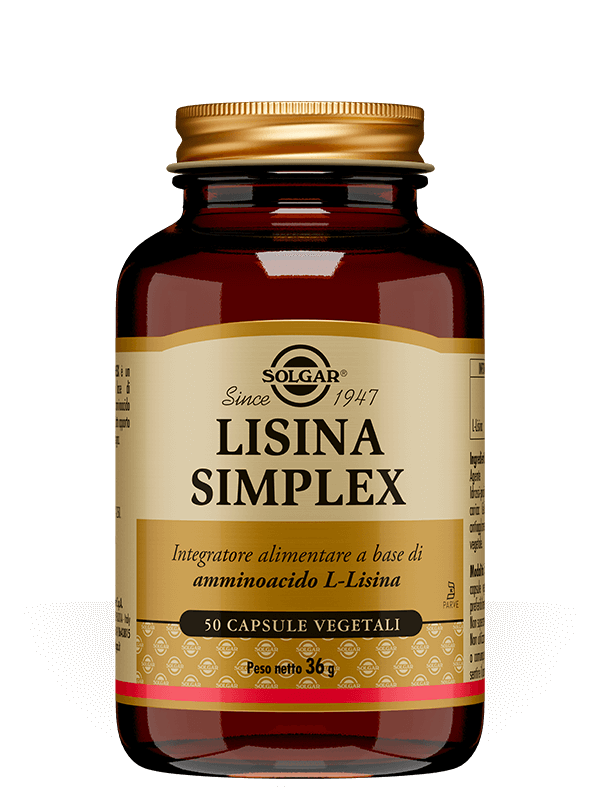 Solgar Lisina Simplex Integratore 50 Capsule Vegetali