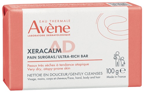 Eau Thermale Avène Xeracalm A.D Pane Detergente Surgras, Ph neutro, Pelle secca a tendenza atopica, 100g