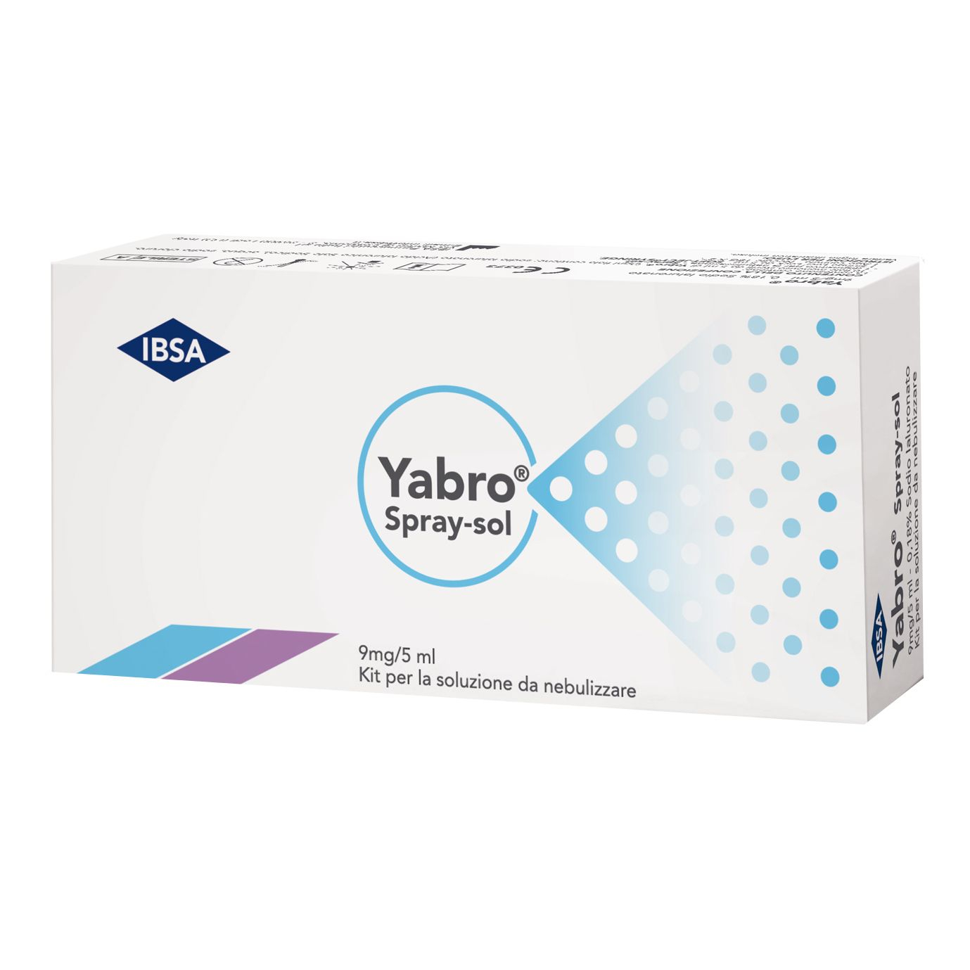 Yabro Spray-Sol 0,18% Sodio Ialuronato Kit per la Soluzione da Nebulizzare 10 Flaconcini
