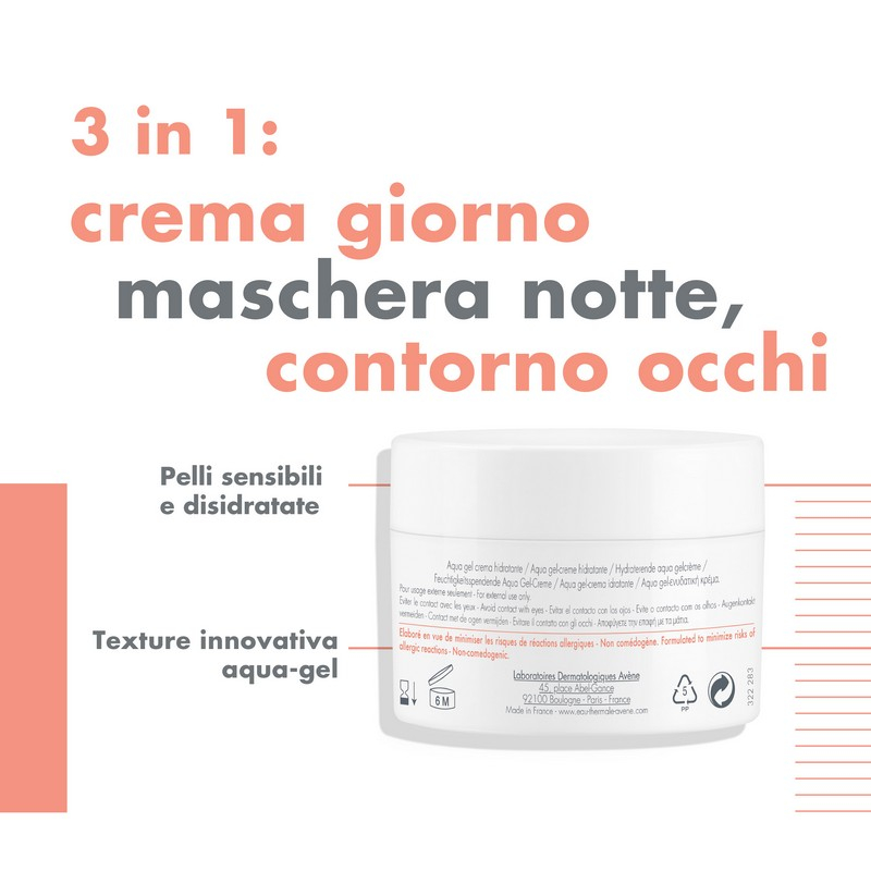 Eau Thermale Avène Hydrance Acqua-Gel Crema Idratante, idratazione Pelle secca, 50ml