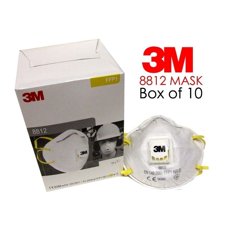 3M™ Mascherina 8812, FFP 1, con valvola - 3 m Respiratore -   Marchio CE 0086 (EN 149:2001 + A1:2009 FFP1 NR D) confezione 10 pz
