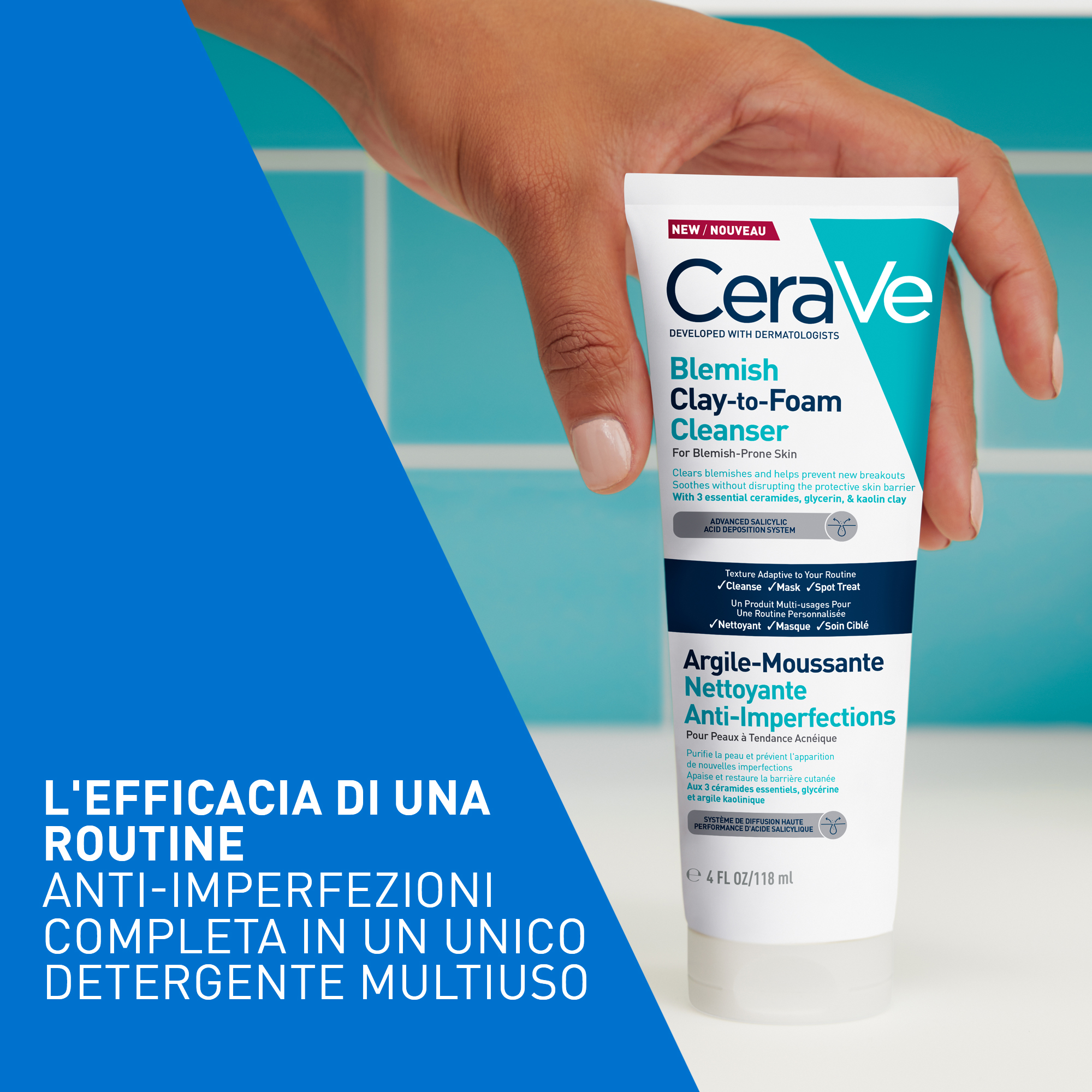 CeraVe - Detergente Maschera Controllo Imperfezioni Per Pelle A Tendenza Acneica 118 ml