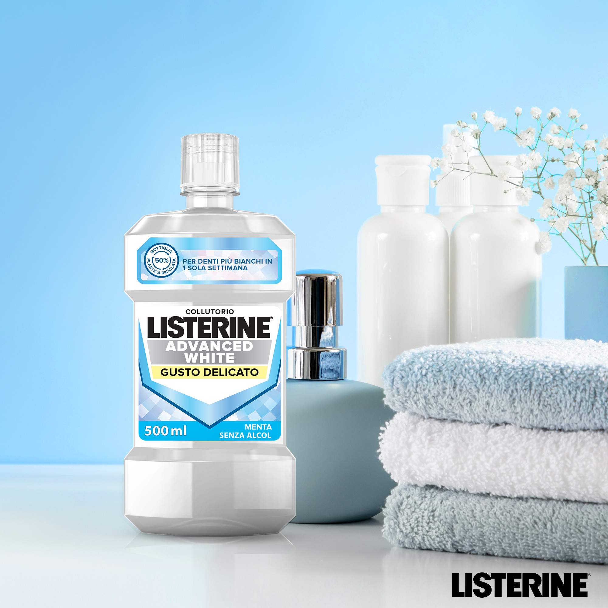 LISTERINE ADVANCED WHITE  500ML  GUSTO DELICATO BUNDLE