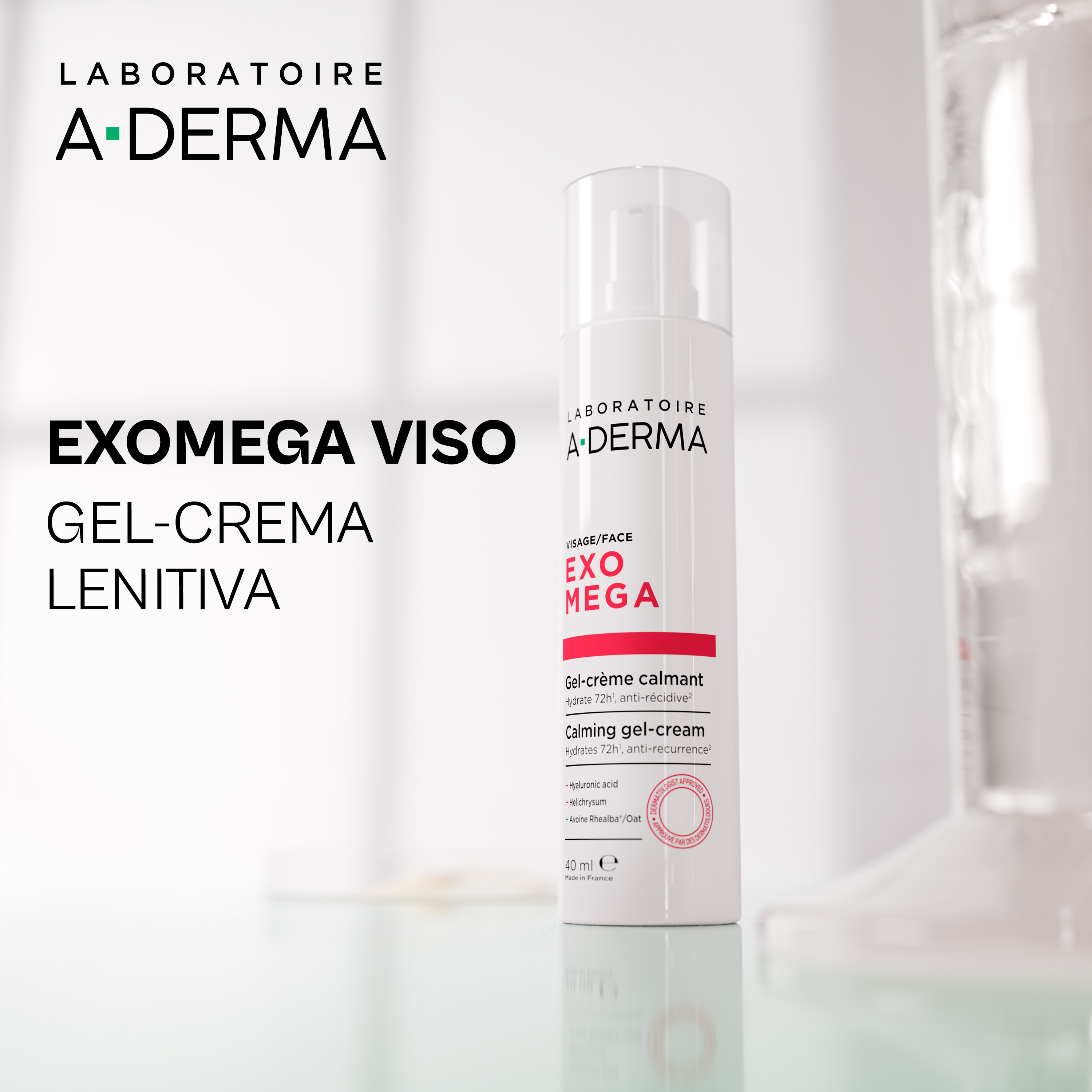 A-Derma Exomega - Gel-Crema Lenitiva Per Pelle Reattiva A Tendenza Atopica 40 ml