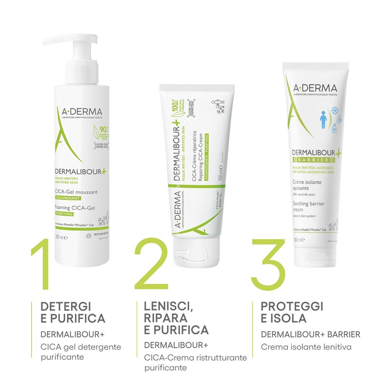 A-Derma Dermalibour+ Barrier Crema isolante lenitiva, Pelle irritabile e fragilizzata, 50ml 
