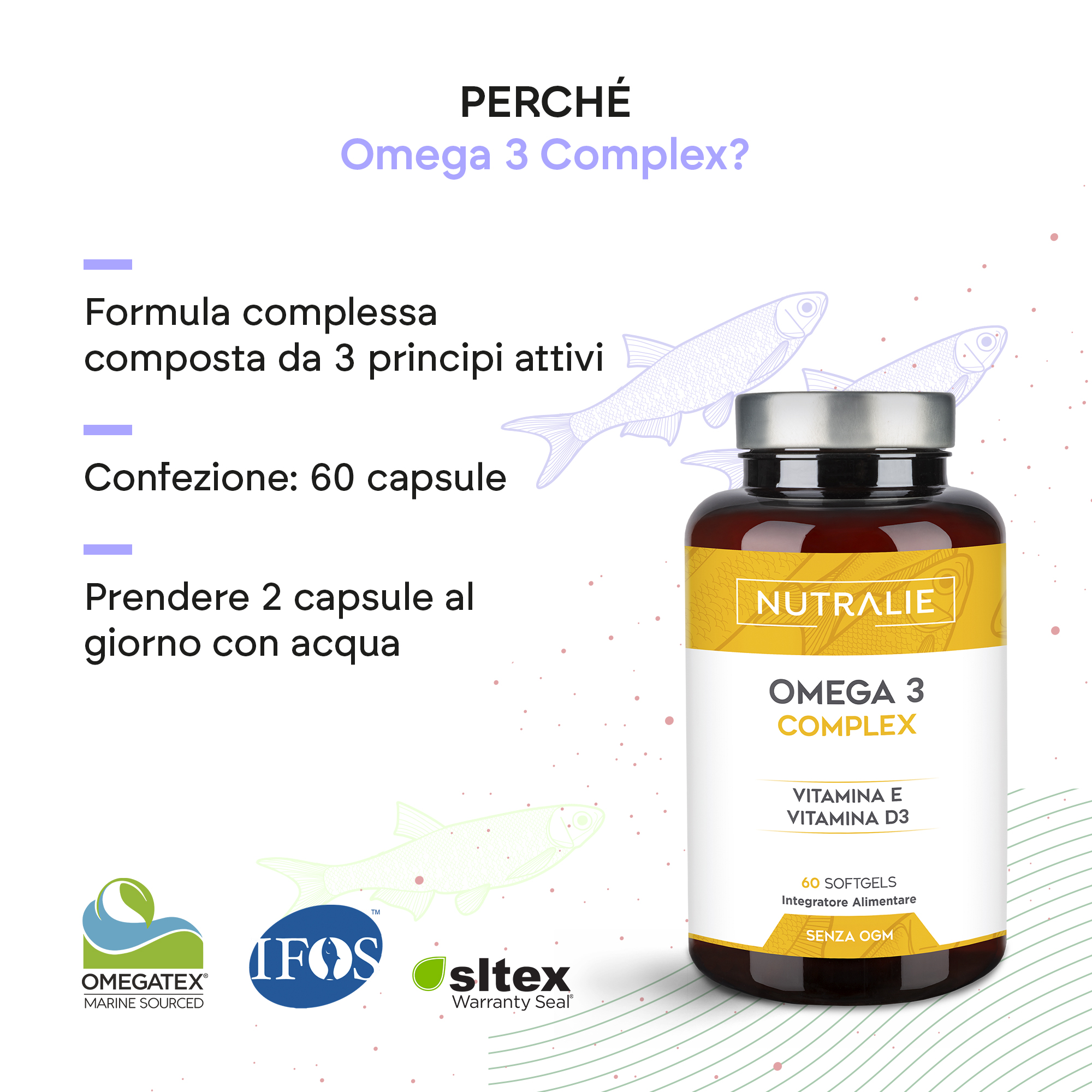 Nutralie Omega 3 Complex 60 Capsule - Integratore Di EPA E DHA