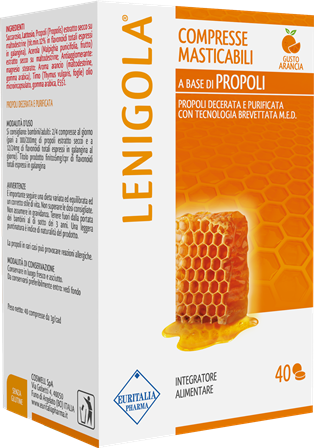 Lenigola - Integratore con Propoli - Gusto arancia - 40 compresse masticabili