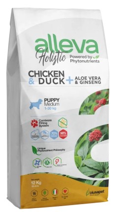 ALLEVA HOLISTIC DOG PUPPY/JUNIOR CHICKEN MEDIUM 12KG - P00236