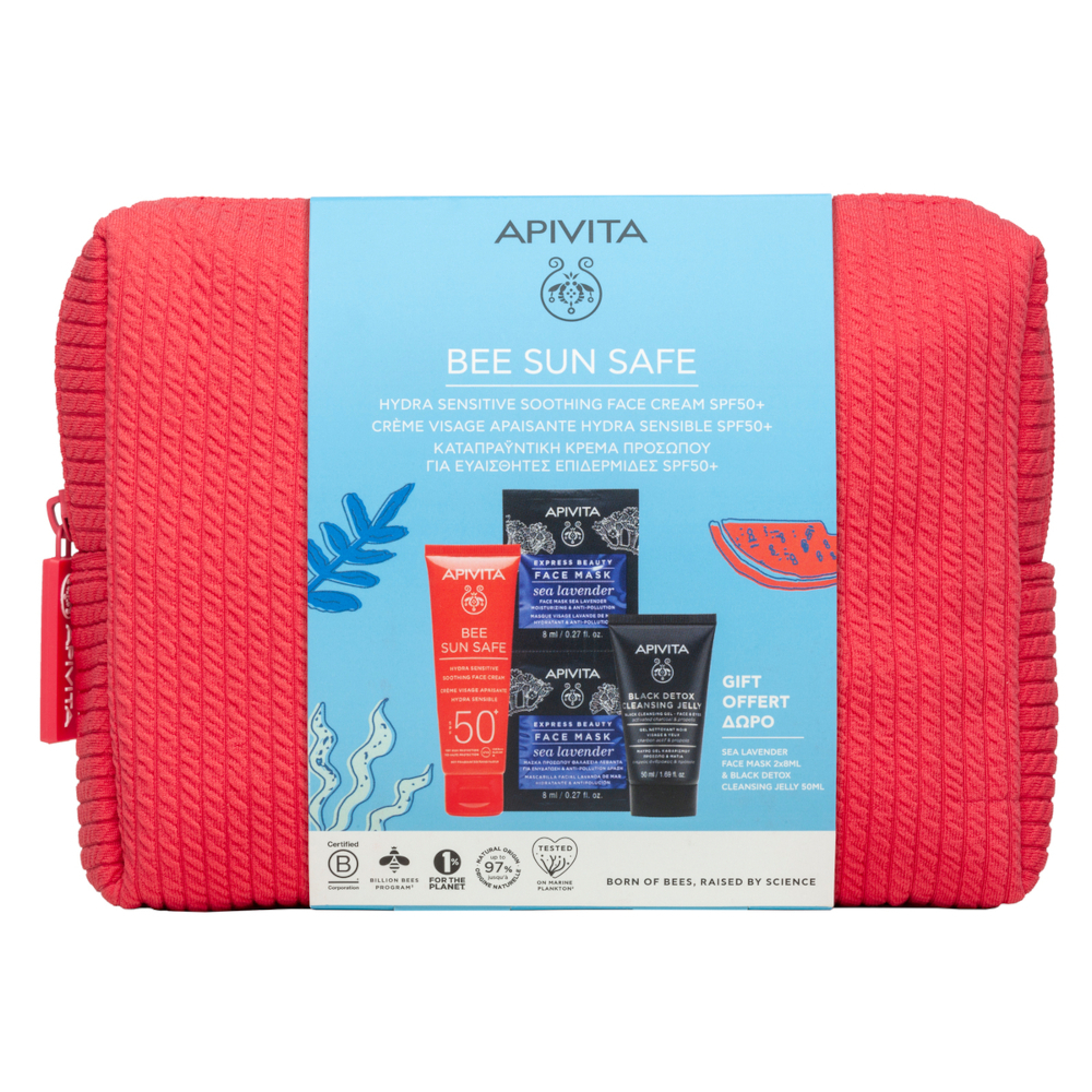 APIVITA - Cofanetto Bee Sun Safe Hydra Sensitive Crema Viso Lenitiva per pelle sensibile SPF50+