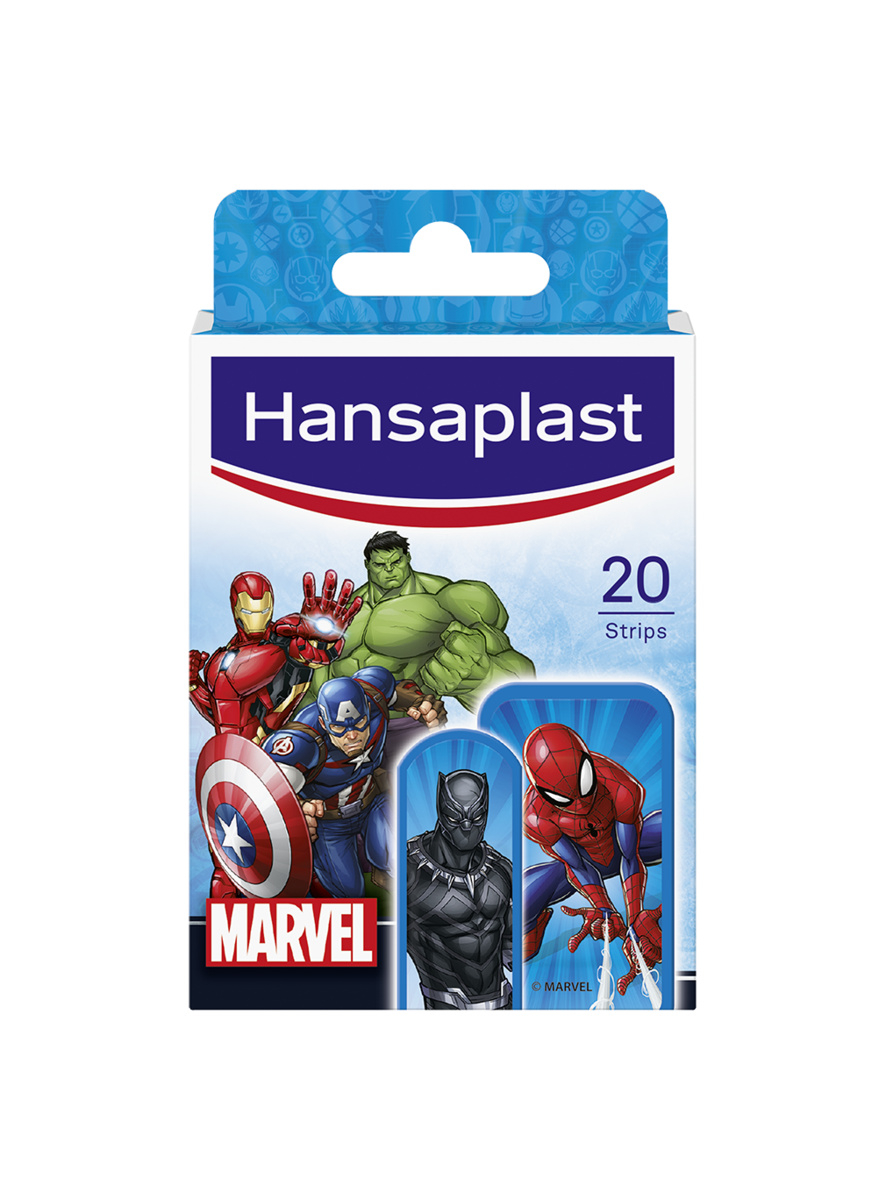 Hansaplast Cerotti Marvel, Cerotti bambini impermeabili e delicati, 20 pezzi in 2 formati
