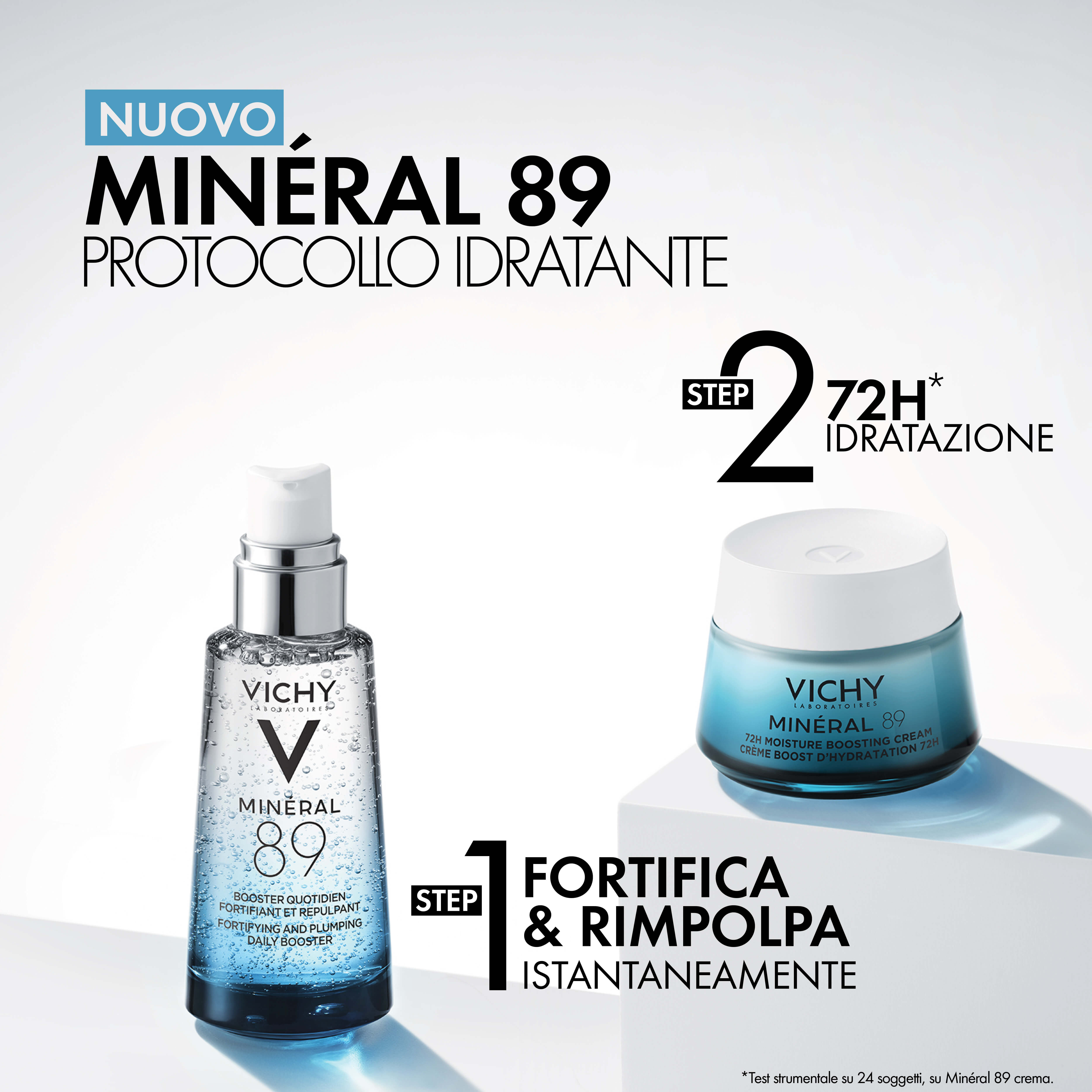 Vichy Minéral 89 Crema Boost Idratazione 100H Ricca per pelli secche e molto secche 50ml