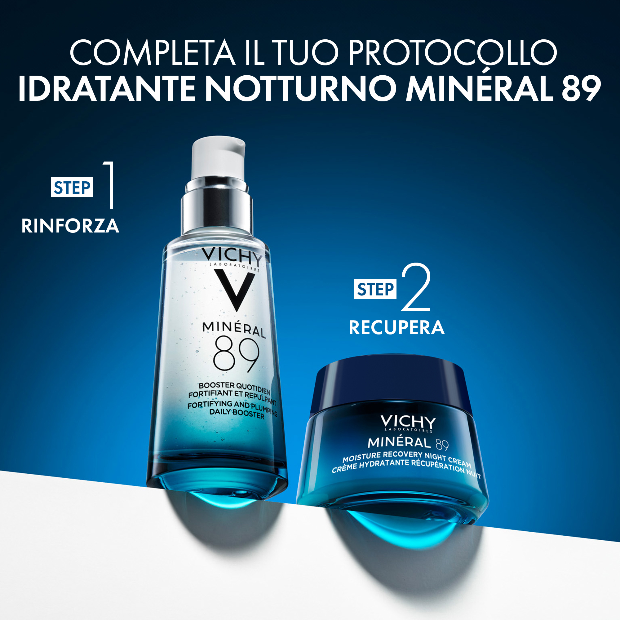 Vichy Minéral 89 Crema Notte Idratante Effetto Rigenerante con Melatonina Pura 50ml