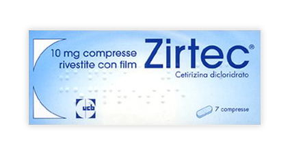 Zirtec 10 mg Cetirizina dicloridrato Antistaminico 7 Compresse Rivestite