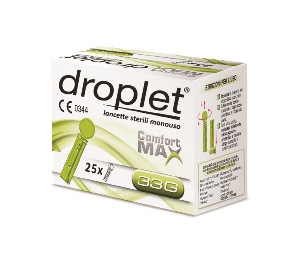 Droplet Lancette 33G Pungidito Sterili 25 Pezzi