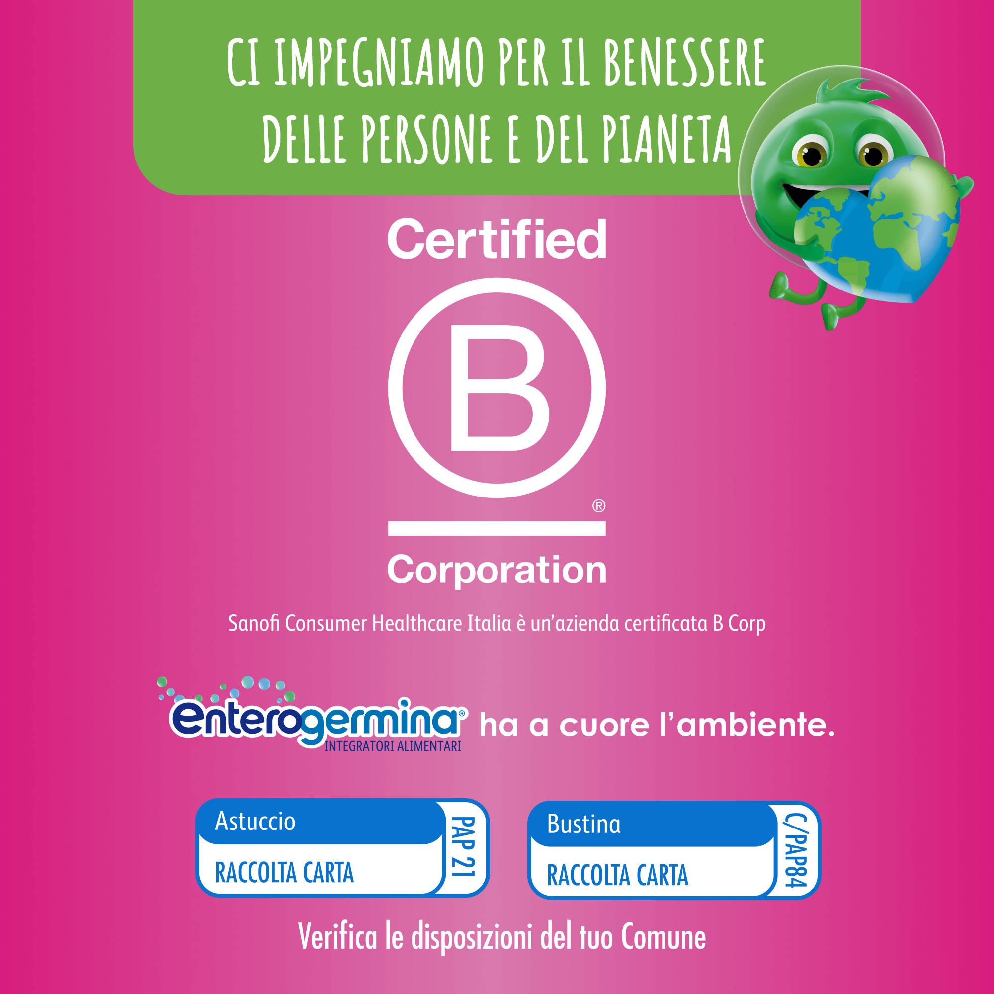 Enterogermina Viaggi, Integratore Alimentare per Regolarità Intestinale con Probiotici e Vitamina A, B12, B6, B9 e Vitamina D, con edulcorante, Gusto Fragola - 12 BUSTINE