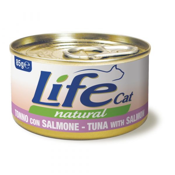 LIFEPETCARE LIFE GATTO NATURAL TONNO SALMONE 85GR (lattina)