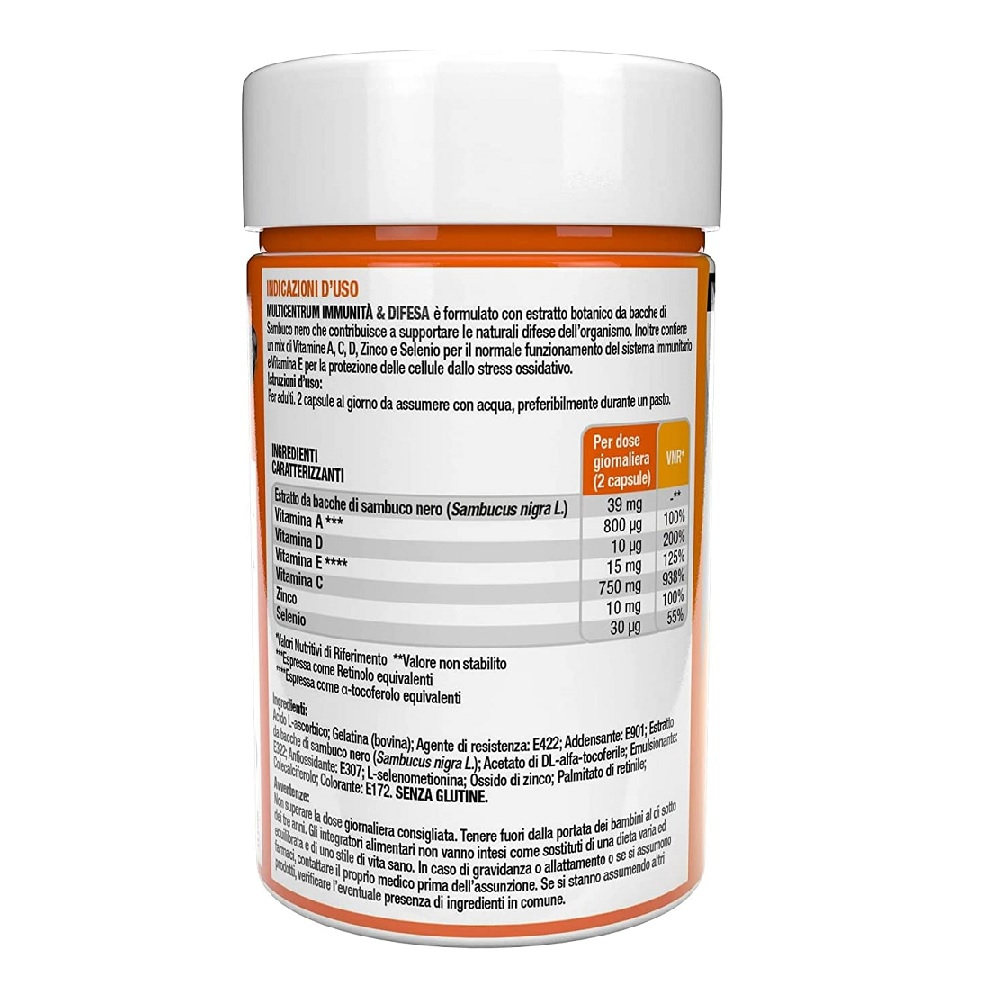 Multicentrum Immuno & Difesa con Sambuco Integratore Alimentare Difese Immunitarie Vitamina C 30 cpr