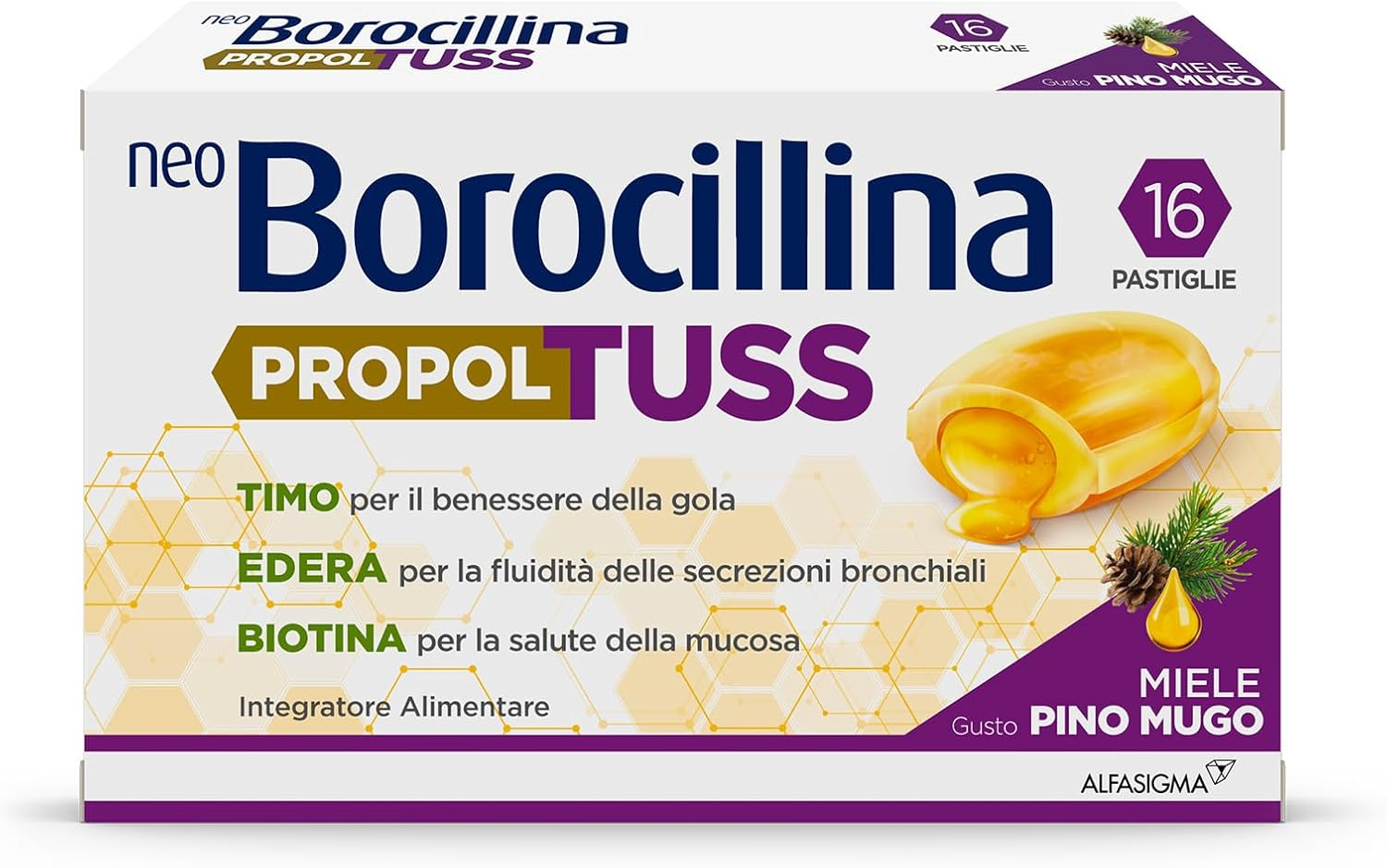 Neoborocillina Propoltuss Integratore per la Gola 16 Pastiglie
