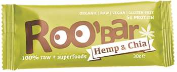 Roo'bar barretta canapa e chia 100%cruda bio 30g