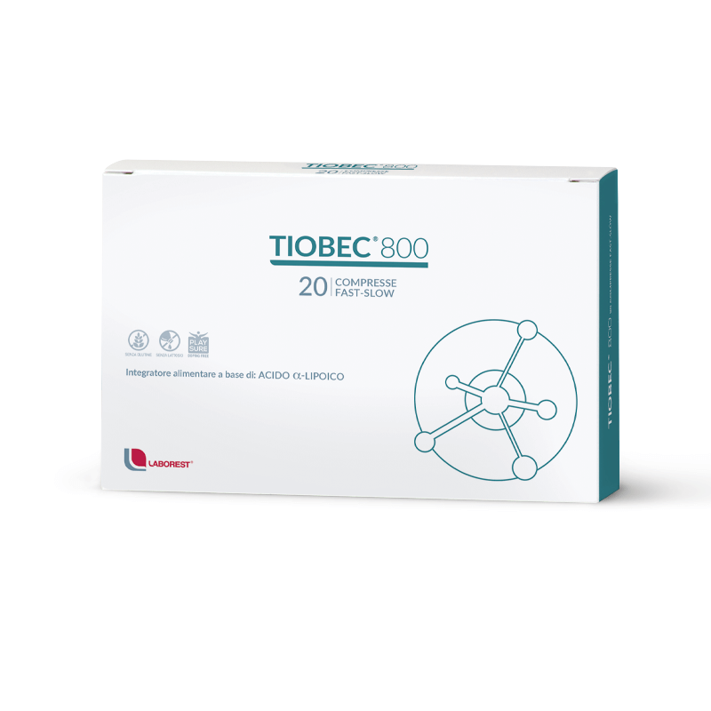 Tiobec 800 Integratore di acido alfa lipoico 20cpr fastslow