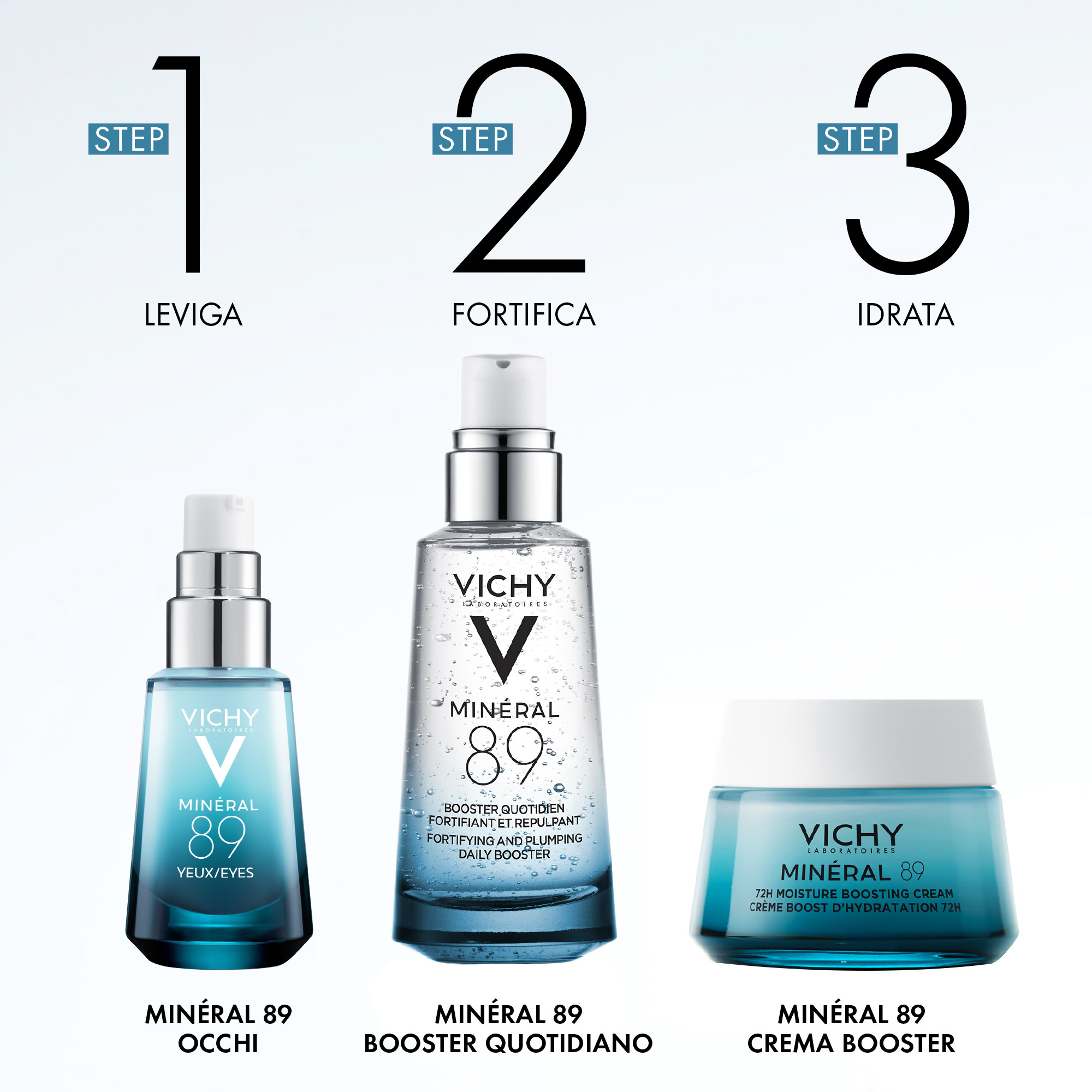 Vichy Minéral 89 - Booster Quotidiano Con Acido Ialuronico Fortificante E Rimpolpante 75ml