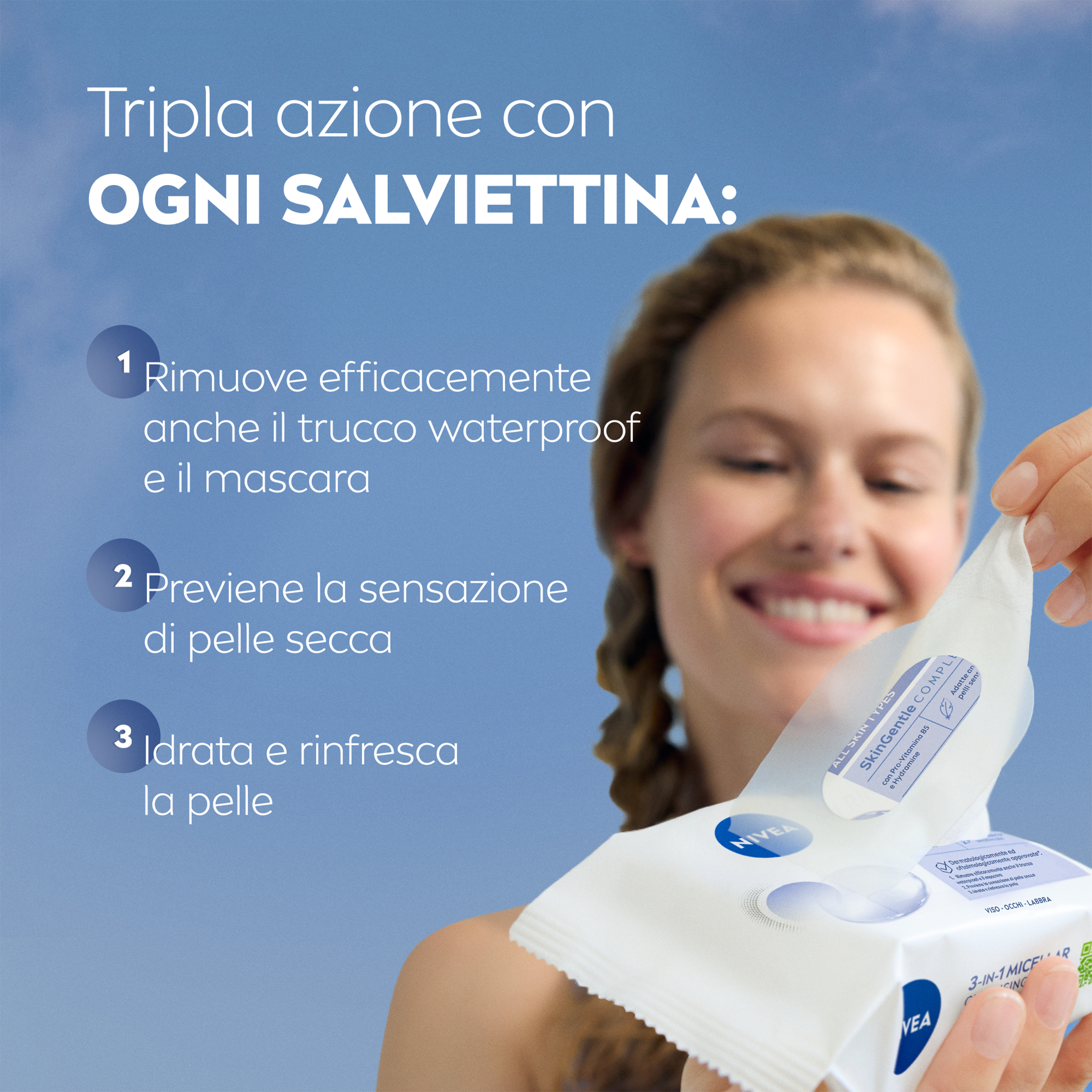Nivea Salviettine Struccanti 3in1 Rinfrescanti 25 Pezzi, Salviette struccanti pelli normali e miste