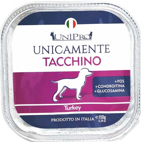 UNIPRO CANE MONOPROTEICO TACCHINO 150GR (vaschetta)