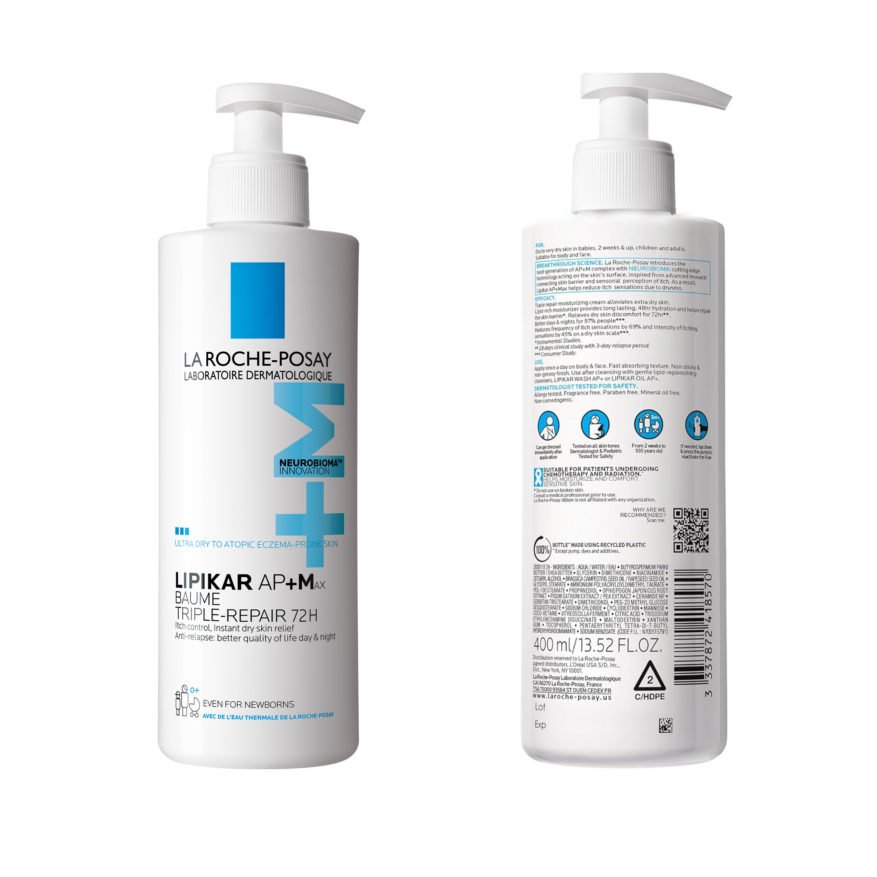 La Roche-Posay Lipikar Baume AP+MAX - Balsamo Relipidante Per Pelle Secca 400 ml
