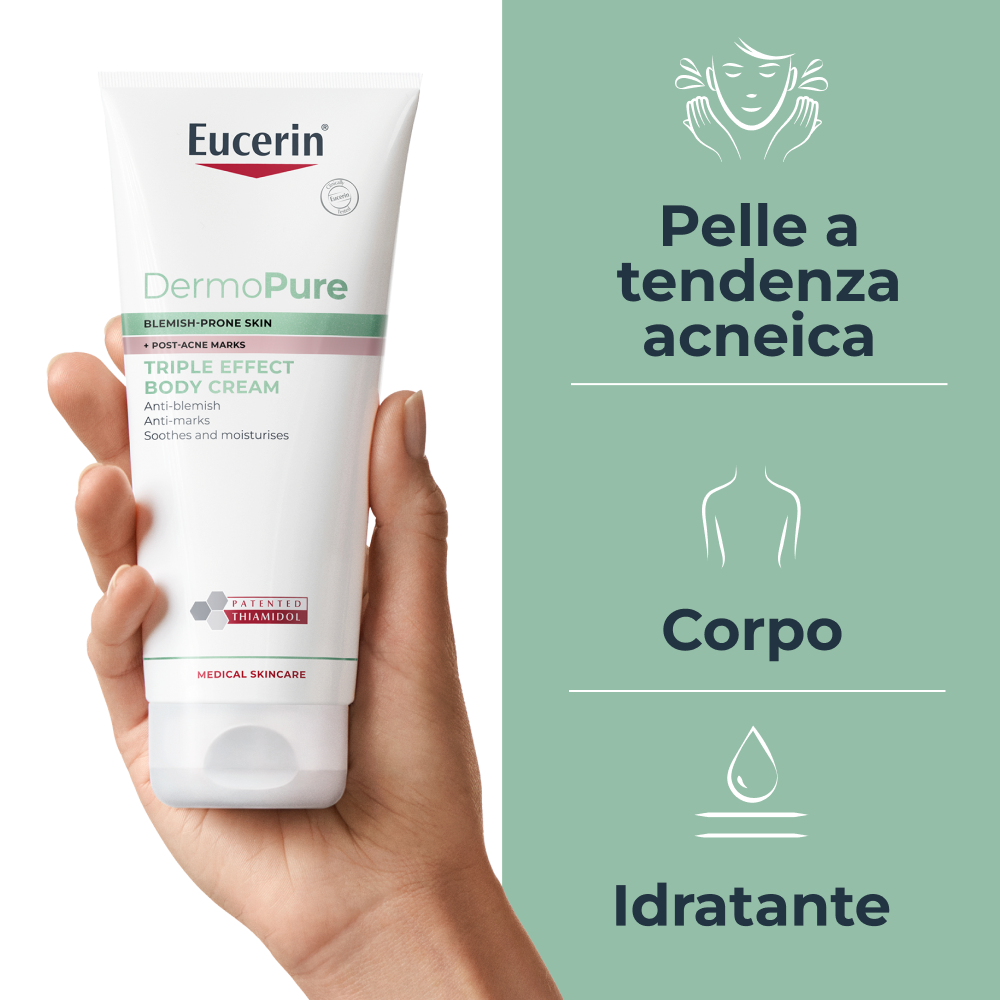 Eucerin DermPurifyer Oil Control Crema Corpo Tripla Azione Anti-Imperfezioni 200ml